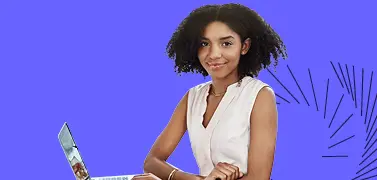 A woman in an office working.