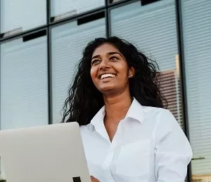 Woman smiling